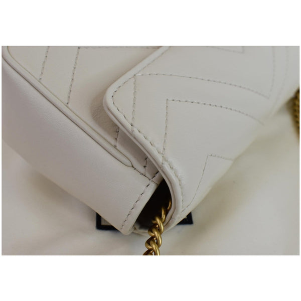 Gucci GG Marmont Super Mini Matelasse Leather Bag - white corner