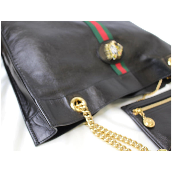 Gucci Rajah Large Leather Tote Shoulder Bag corner