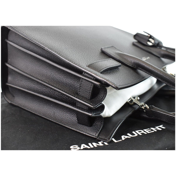 YVES SAINT LAURENT Baby Sac de Jour Grained Leather Tote Bag Black