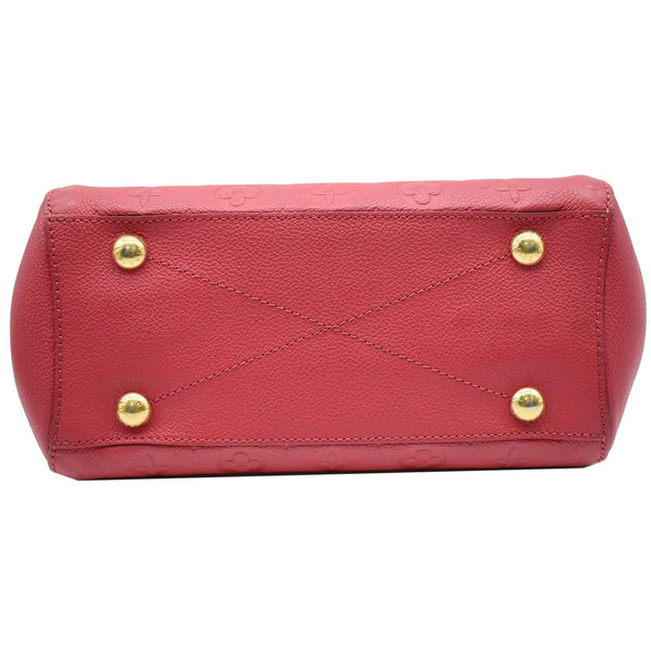 LOUIS VUITTON Montaigne BB Monogram Empreinte Leather Satchel Bag Dahlia