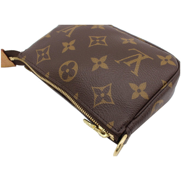 LOUIS VUITTON Mini Pochette Monogram Canvas Accessoires Pouch Brown