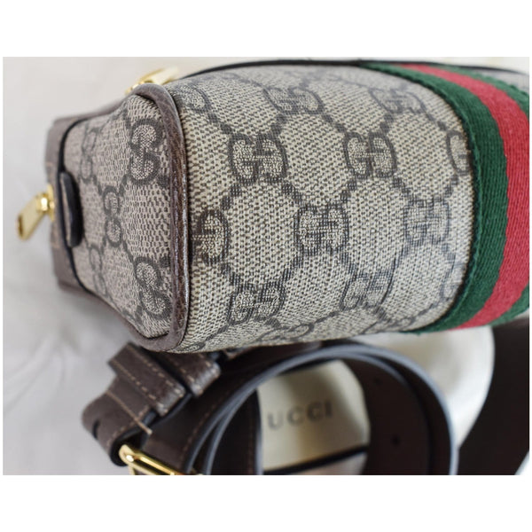 GUCCI Ophidia Small GG Supreme Canvas Web Belt Bag Brown 517076
