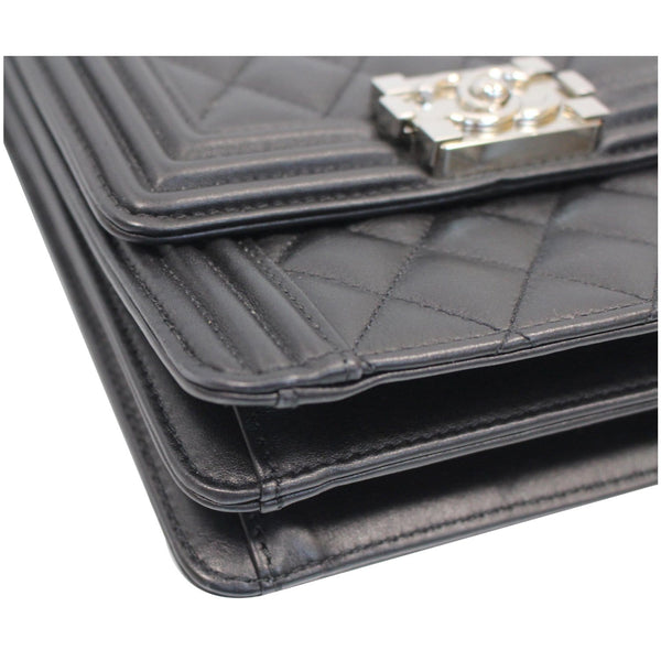 Chanel North South Boy Lambskin Leather Shoulder handbag