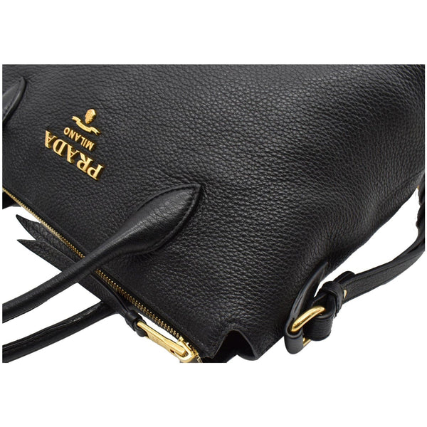 PRADA Vitello 1BA063 Phenix Leather Shoulder Bag Black
