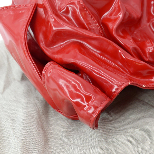 VALENTINO Nuage Bow Patent Leather Tote Bag Red