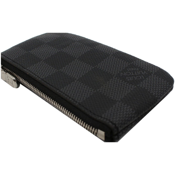 LOUIS VUITTON Pochette Key Cles Damier Graphite Coin Case Black