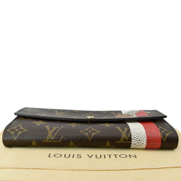 LOUIS VUITTON Groom Portefeuille Sarah Monogram Canvas Wallet Brown