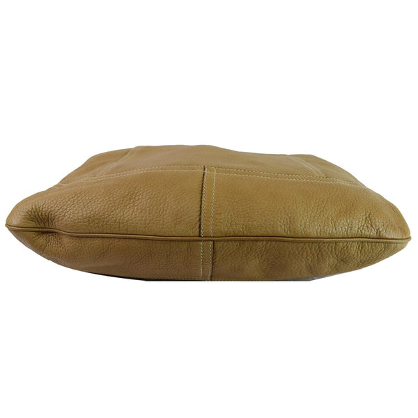 PRADA Vitello Daino Large Leather Hobo Shoulder Bag Beige