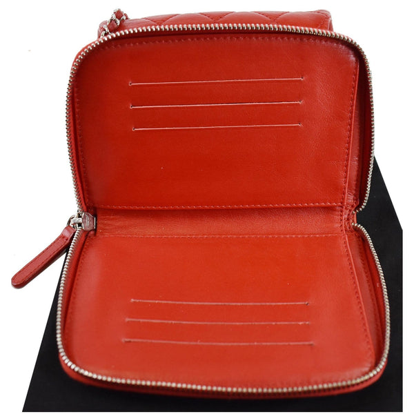 CHANEL Classic Mini Flap Quilted Lambskin Crossbody Bag Red