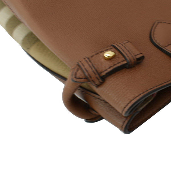 BURBERRY Banner Medium House Check Tote Bag Tan
