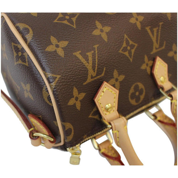 LOUIS VUITTON Nano Speedy Monogram Canvas Crossbody Bag Brown