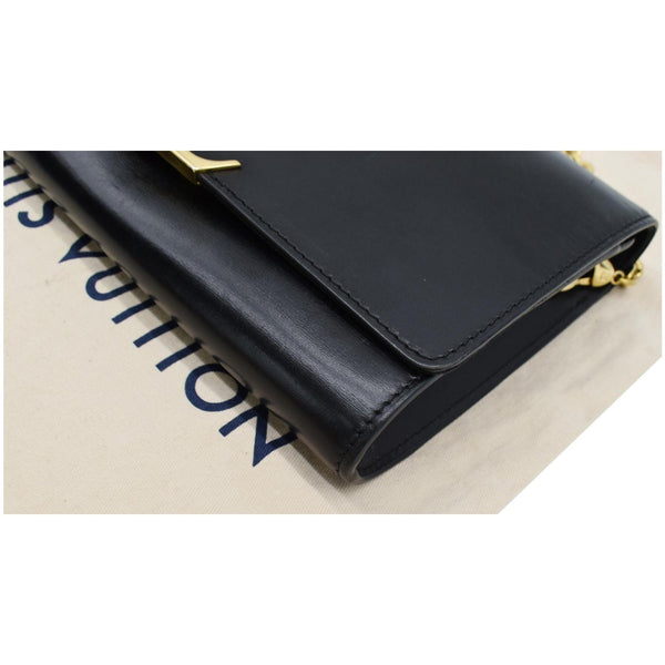 LOUIS VUITTON Chain Louise GM Calfskin Leather Shoulder Bag Black