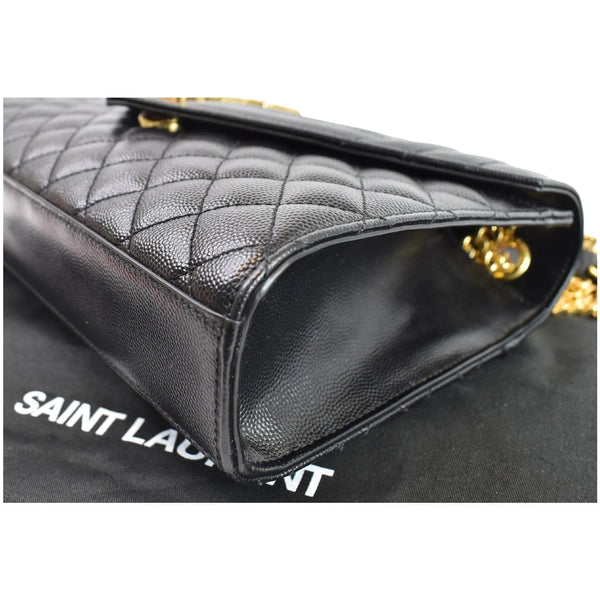 YVES SAINT LAURENT Envelope Medium Chain Leather Shoulder Bag Black