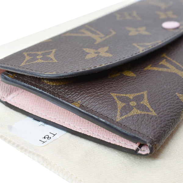 LOUIS VUITTON Emilie Monogram Canvas Wallet Rose Ballerine