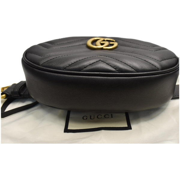 GUCCI GG Marmont Matelasse Leather Belt Bag Black 476434