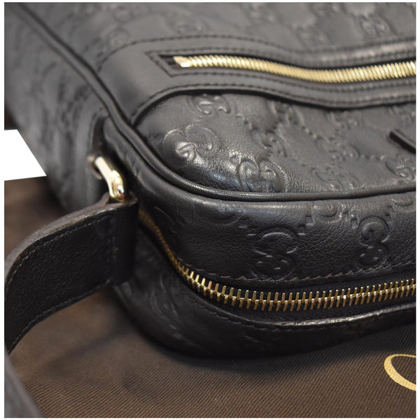GUCCI Guccissima Leather Messenger Bag Black 201448