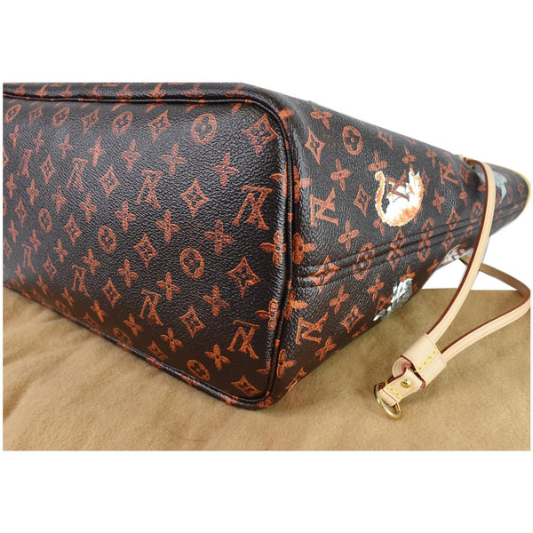 Louis Vuitton Catogram Neverfull MM Canvas Shoulder Bag - bottom corner view