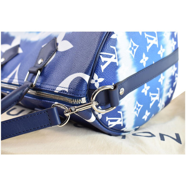 LOUIS VUITTON Escale Speedy 30 Bandouliere Monogram Canvas Shoulder Bag Blue