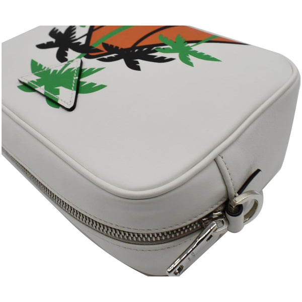 Prada City Palm Tree Print Calfskin Leather Camera Bag side view
