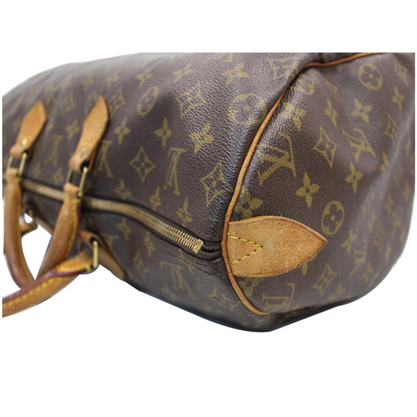 LV Speedy 40 Monogram Canvas Satchel Bag Side View
