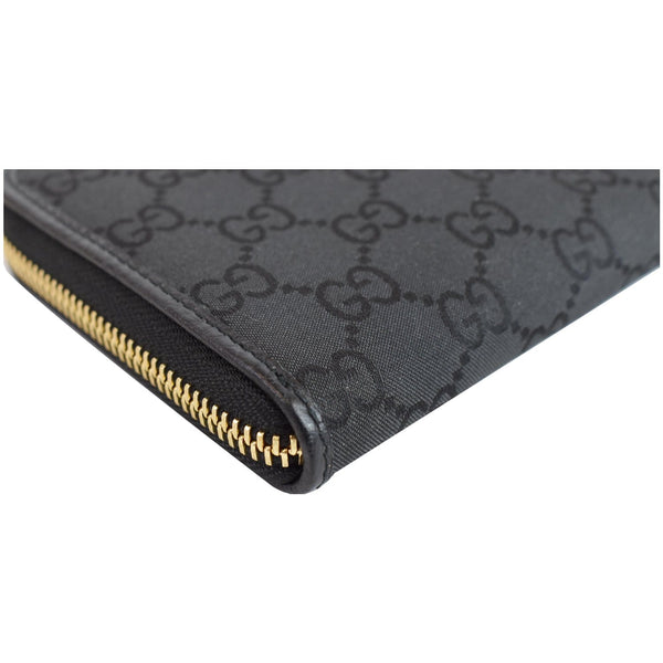 GUCCI GG Canvas Zip Around Wallet Black 332747