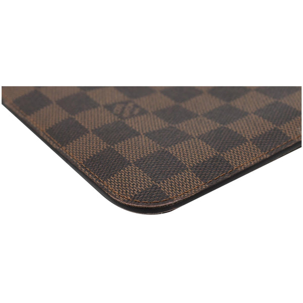 LOUIS VUITTON Neverfull MM Damier Ebene Pochette Wristlet Pouch Brown