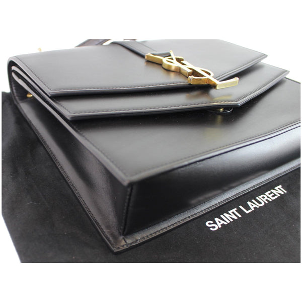 YVES SAINT LAURENT Montaigne Double Flap Leather Shoulder Bag Black