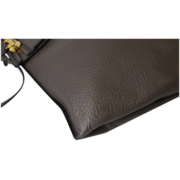 TOM FORD Alix Padlock Zip Fold-over Leather Shoulder Bag Grey