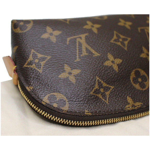 zipper LV Monogram Canvas Cosmetic Pouch Brown