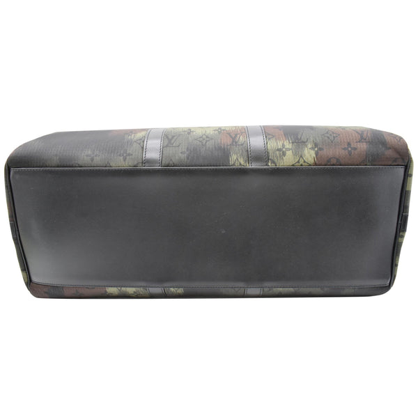 LOUIS VUITTON Keepall 50 Bandouliere Camouflage Nylon Monogram Travel Bag Black
