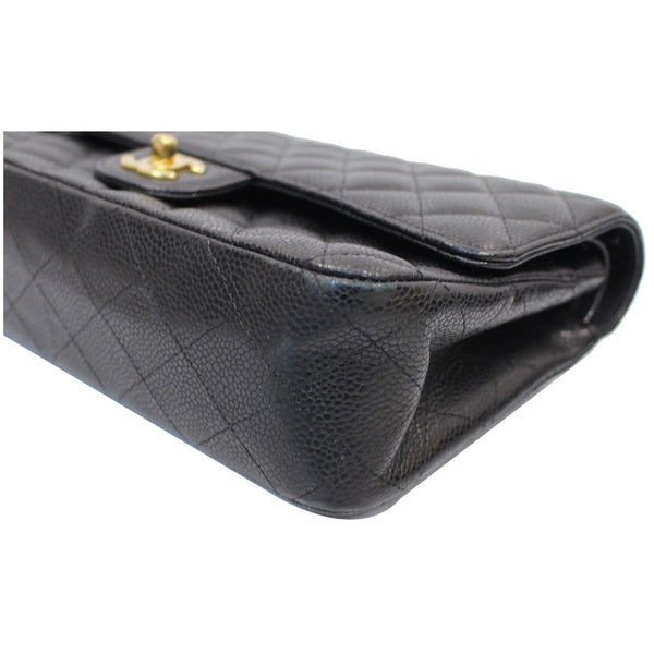 CHANEL Classic Medium Flap Caviar Leather Shoulder Bag Black