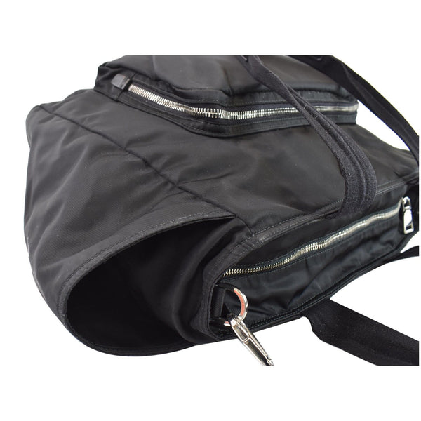 PRADA Vela Nylon Baby Shoulder Bag Black