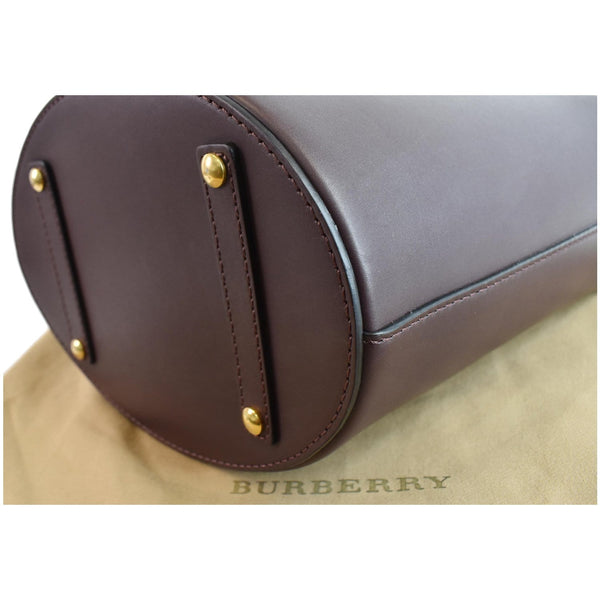 BURBERRY Bucket Medium Leather Shoulder Bag Deep Claret