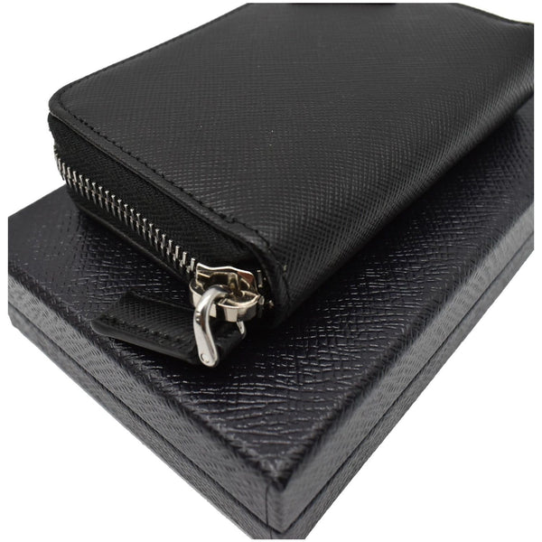 PRADA Saffiano Leather Card Holder Black