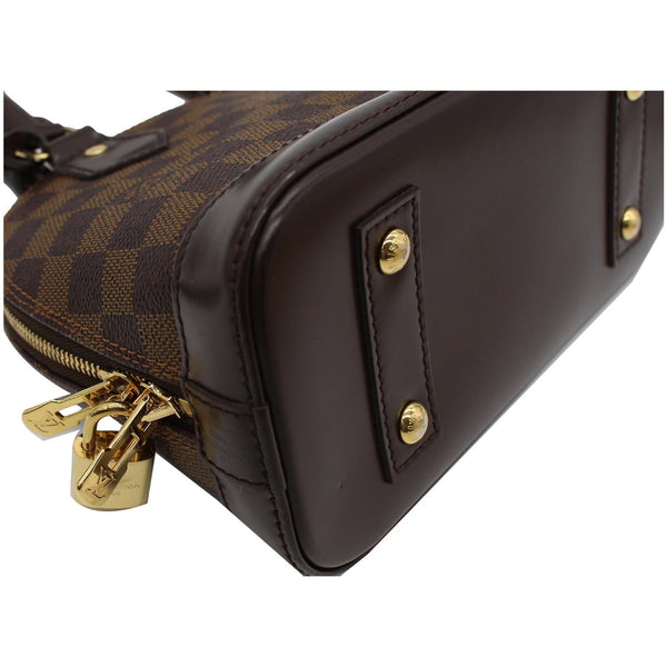 LOUIS VUITTON Alma BB Damier Ebene Satchel Crossbody Bag Brown