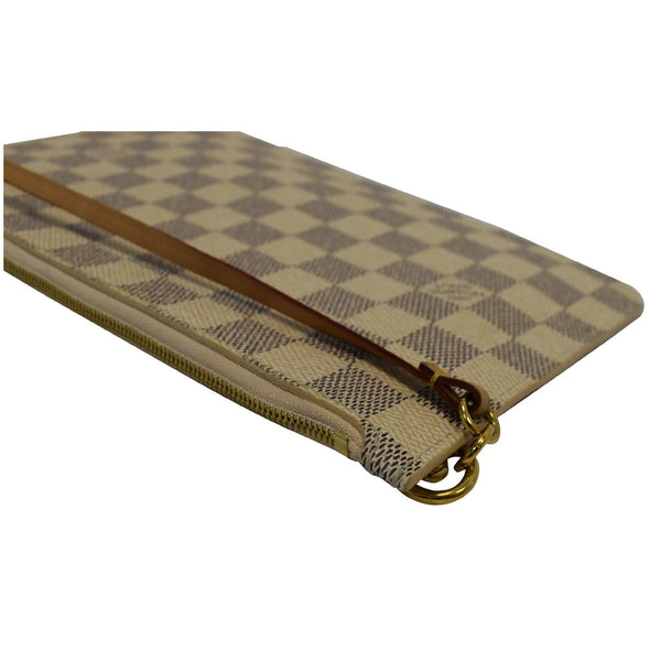 LOUIS VUITTON Pochette Wristlet Pouch Damier Azur Neverfull MM White