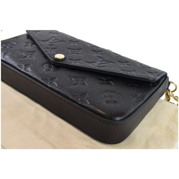 LOUIS VUITTON Pochette Felicie Monogram Empreinte Chain Wallet Black