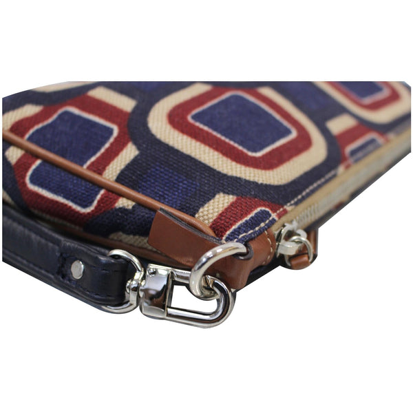 PRADA Check Printed Wristlet Pouch Multicolor