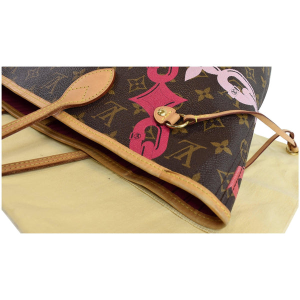 LOUIS VUITTON Bay Neverfull MM Monogram Canvas Tote Bag Fuchsia