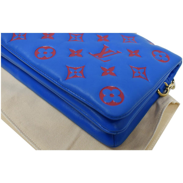 LOUIS VUITTON Coussin Monogram Embossed Pochette Crossbody Bag Blue