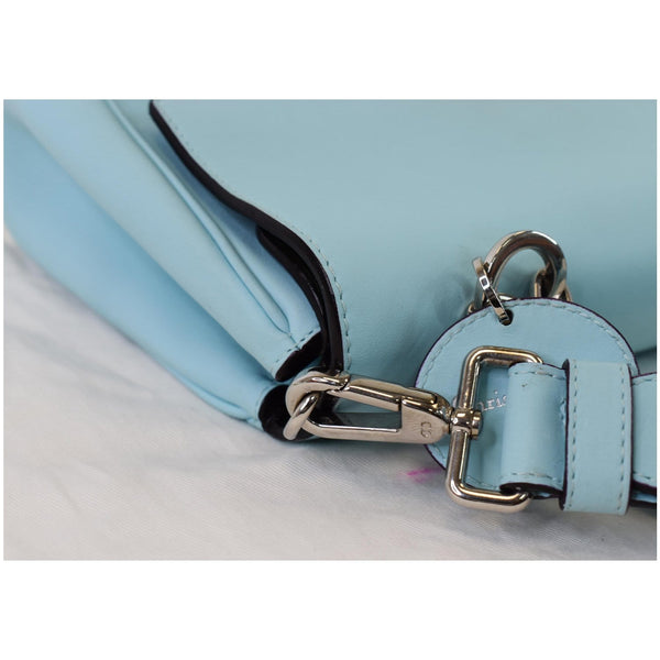 CHRISTIAN DIOR Be Dior Small Leather Flap Shoulder Bag Light Blue