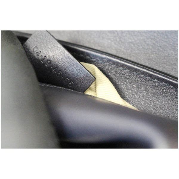 CHLOE Aby Lock Small Embossed/Calfskin Leather Chain Shoulder Bag Navy Blue