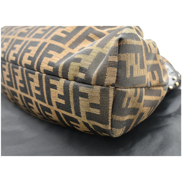 FENDI Chef Zucca Canvas Hobo Bag Brown