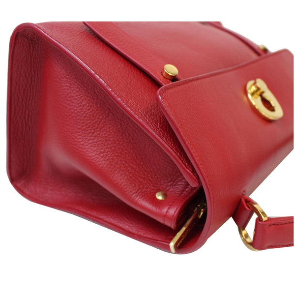 YVES SAINT LAURENT Muse Two Medium Calfskin Satchel Shoulder Bag Red