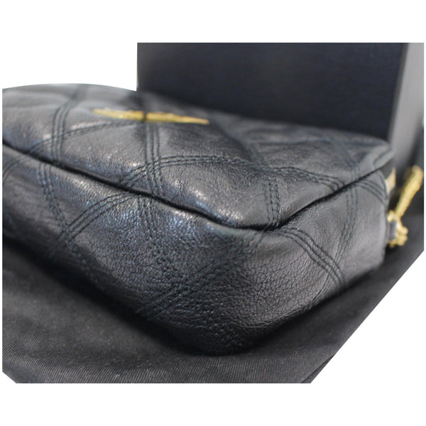 YVES SAINT LAURENT Becky Double Zip Lambskin Leather Crossbody Bag Black