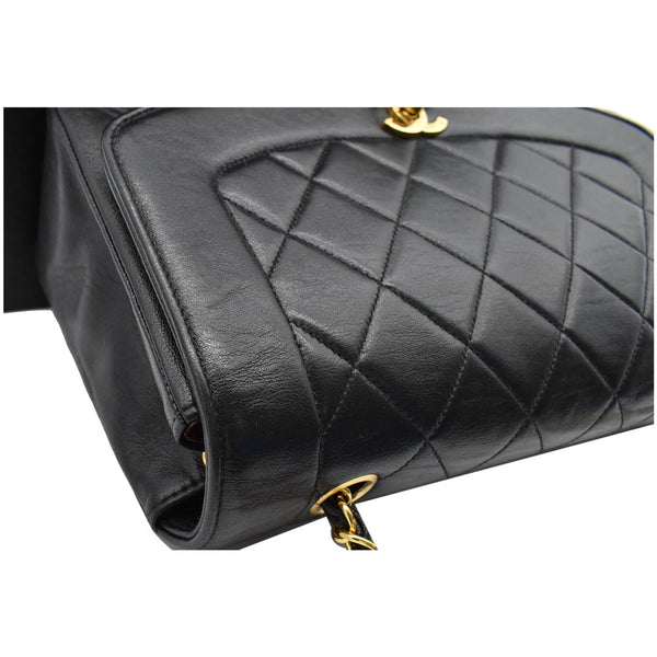 CHANEL Diana Flap Quilted Lambskin Leather Shoulder Bag Black