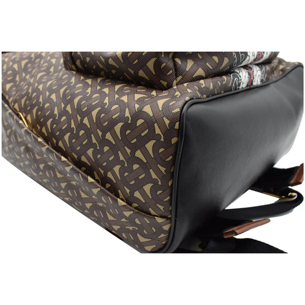 BURBERRY Bridle Stripe Monogram Print E-canvas Backpack Brown