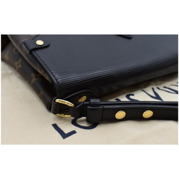 LOUIS VUITTON Saint Michel Monogram Epi Leather Shoulder Bag Black