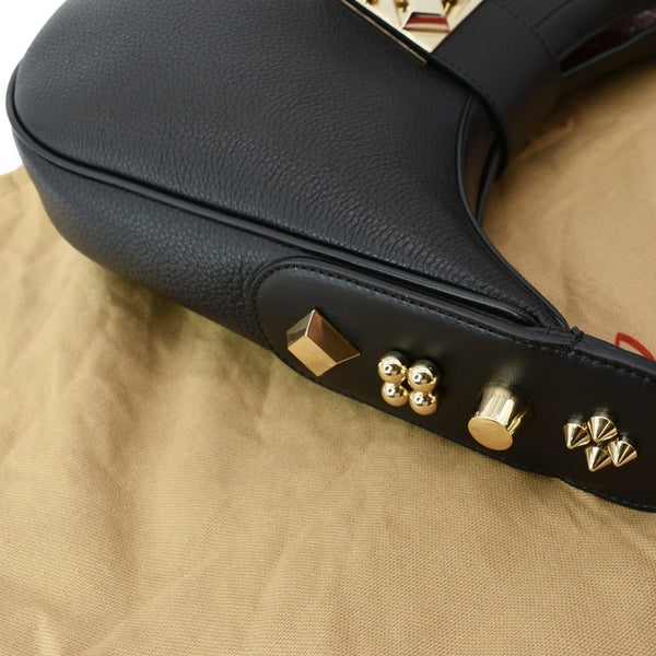 CHRISTIAN LOUBOUTIN Carasky Small Leather Hobo Bag Black