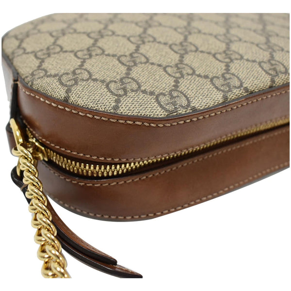 GUCCI GG Supreme Mini Chain Crossbody Bag Beige 409535